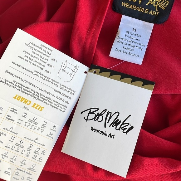 Bob Mackie Red Floral Sleeve Top - Picture 6 of 6